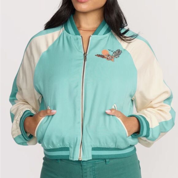 Billabong Dream Vacation Embroidered Bomber Jacket - Picture 2 of 10